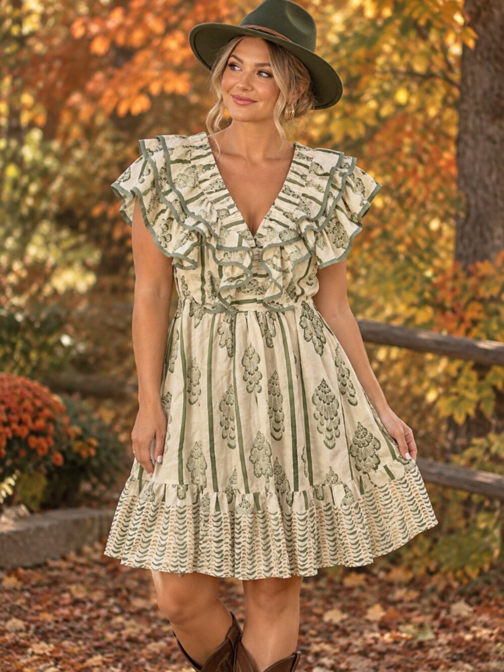 Umgee large mini dress with ruffled top